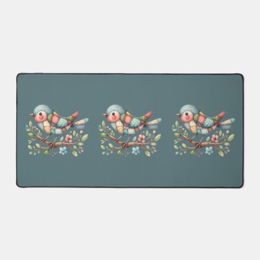 Patchwork Songbird op Blooming Branch Bureaumat (Voorkant)