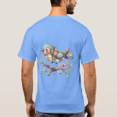 Patchwork Songbird op Blooming Branch T-shirt (Achterkant)