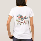 Patchwork Songbird op Blooming Branch T-shirt (Achterkant)