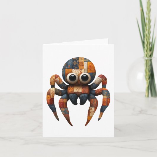 Patchwork Spider Groetjes Kaart (Voorkant)