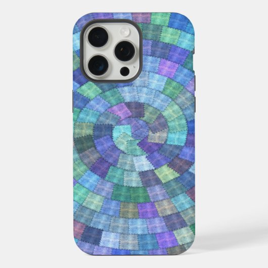 Patchwork Spiraal Quilt iphone Stoer Hoesje (Achterkant)