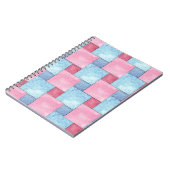 Patchwork Spiral Notitieboek, Pinks, Blues Notitieboek (Linkerzijde)