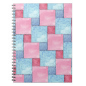 Patchwork Spiral Notitieboek, Pinks, Blues Notitieboek (Voorkant)