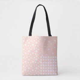 Patchwork Spring Pastel Roze Patroon Canvas tas