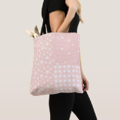Patchwork Spring Pastel Roze Patroon Canvas tas (Dichtbij)