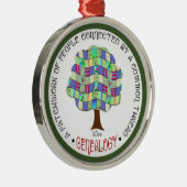 Patchwork stamboom genealogie cadeau elegant metalen ornament (Rechts)