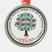 Patchwork stamboom genealogie cadeau elegant metalen ornament (Voorkant)