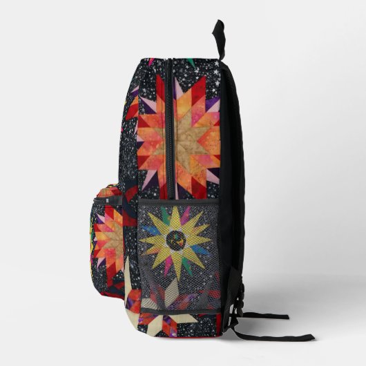 Patchwork Star Quilt Patroon Bedrukte Rugzak (Rechts)