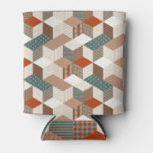 Patchwork Sterren Bruin Groen Blikjeskoeler (Voorkant)