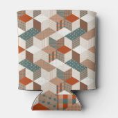 Patchwork Sterren  Bruin Groen Blikjeskoeler (Achterkant)