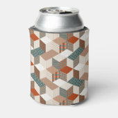 Patchwork Sterren  Bruin Groen Blikjeskoeler (Blikje Achterkant)