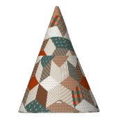 Patchwork Sterren Bruin Groen Feesthoedjes (Rechts)