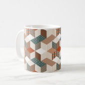 Patchwork Sterren  Bruin Groen Koffiemok (Voorkant links)