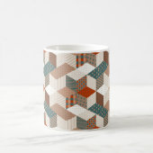 Patchwork Sterren  Bruin Groen Koffiemok (Center)