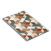 Patchwork Sterren Bruin Groen Notitieboek (Rechterzijde)