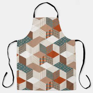 Patchwork Sterren Bruin Groen Schort