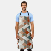 Patchwork Sterren Bruin Groen Schort (Gedragen)