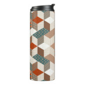Patchwork Sterren Bruin Groen Thermosbeker (Gedraaid links)