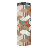 Patchwork Sterren Bruin Groen Thermosbeker (Achterkant)