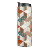 Patchwork Sterren Bruin Groen Thermosbeker (Geroteerd rechts)
