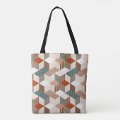 Patchwork Sterren  Bruin Groen Tote Bag (Achterkant)