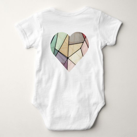 Patchwork Stijl Baby Beer & Hart Motief Romper (Achterkant)