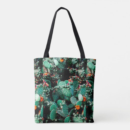 Patchwork stijl Cactus Canvas tas (Achterkant)