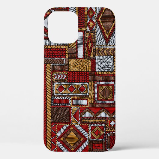 Patchwork stijl geborduurde etnische print Case-Mate iPhone case (Achterkant)