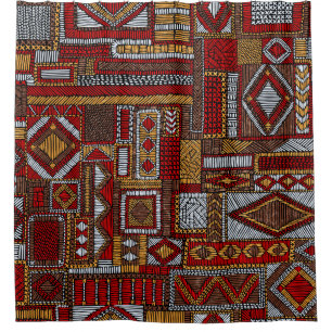 Patchwork stijl geborduurde etnische print douchegordijn