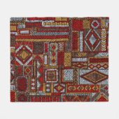 Patchwork stijl geborduurde etnische print fleece deken (Voorkant (Horizontaal))