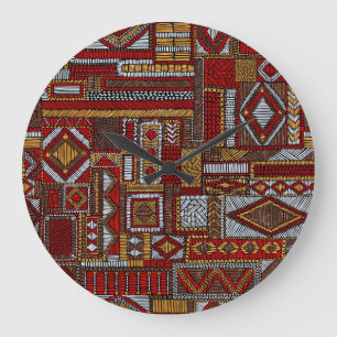 Patchwork stijl geborduurde etnische print grote klok