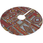 Patchwork stijl geborduurde etnische print kerstboom rok (Gekanteld)