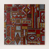 Patchwork stijl geborduurde etnische print legpuzzel (Horizontaal)