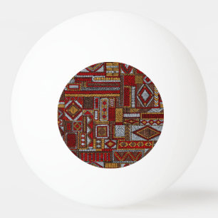 Patchwork stijl geborduurde etnische print pingpongbal