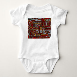 Patchwork stijl geborduurde etnische print romper