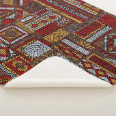 Patchwork stijl geborduurde etnische print sherpa deken (3/4)