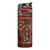 Patchwork stijl geborduurde etnische print thermosbeker (Gedraaid links)