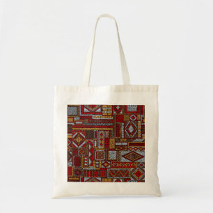 Patchwork stijl geborduurde etnische print tote bag