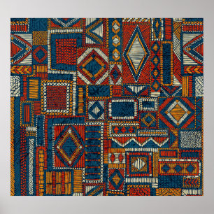 Patchwork stijl geborduurde print