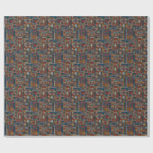 Patchwork stijl geborduurde  print cadeaupapier (Vlak)