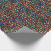 Patchwork stijl geborduurde  print cadeaupapier (Hoek)