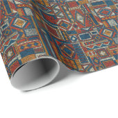 Patchwork stijl geborduurde  print cadeaupapier (Rol Hoek)