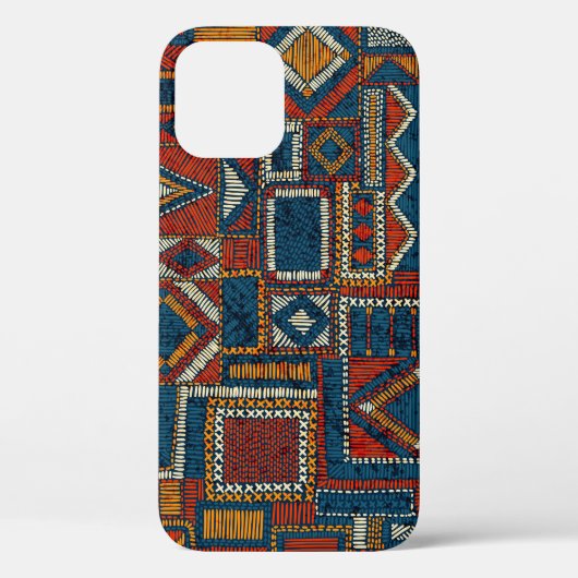 Patchwork stijl geborduurde print Case-Mate iPhone case (Achterkant)