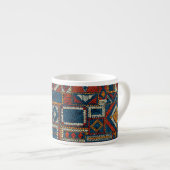 Patchwork stijl geborduurde print espresso kop (Voorkant rechts)