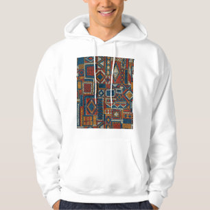 Patchwork stijl geborduurde print hoodie