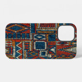 Patchwork stijl geborduurde print iPhone hoesje (Achterkant horizontaal)