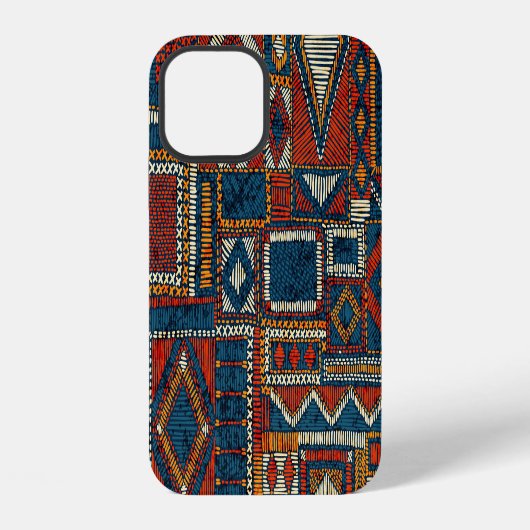 Patchwork stijl geborduurde print iPhone hoesje (Achterkant)