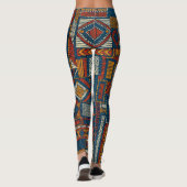 Patchwork stijl geborduurde print leggings (Achterkant)