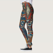 Patchwork stijl geborduurde print leggings (Links)