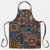 Patchwork stijl geborduurde print schort (Voorkant)